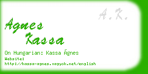 agnes kassa business card