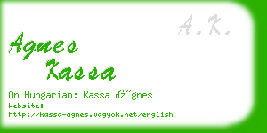 agnes kassa business card